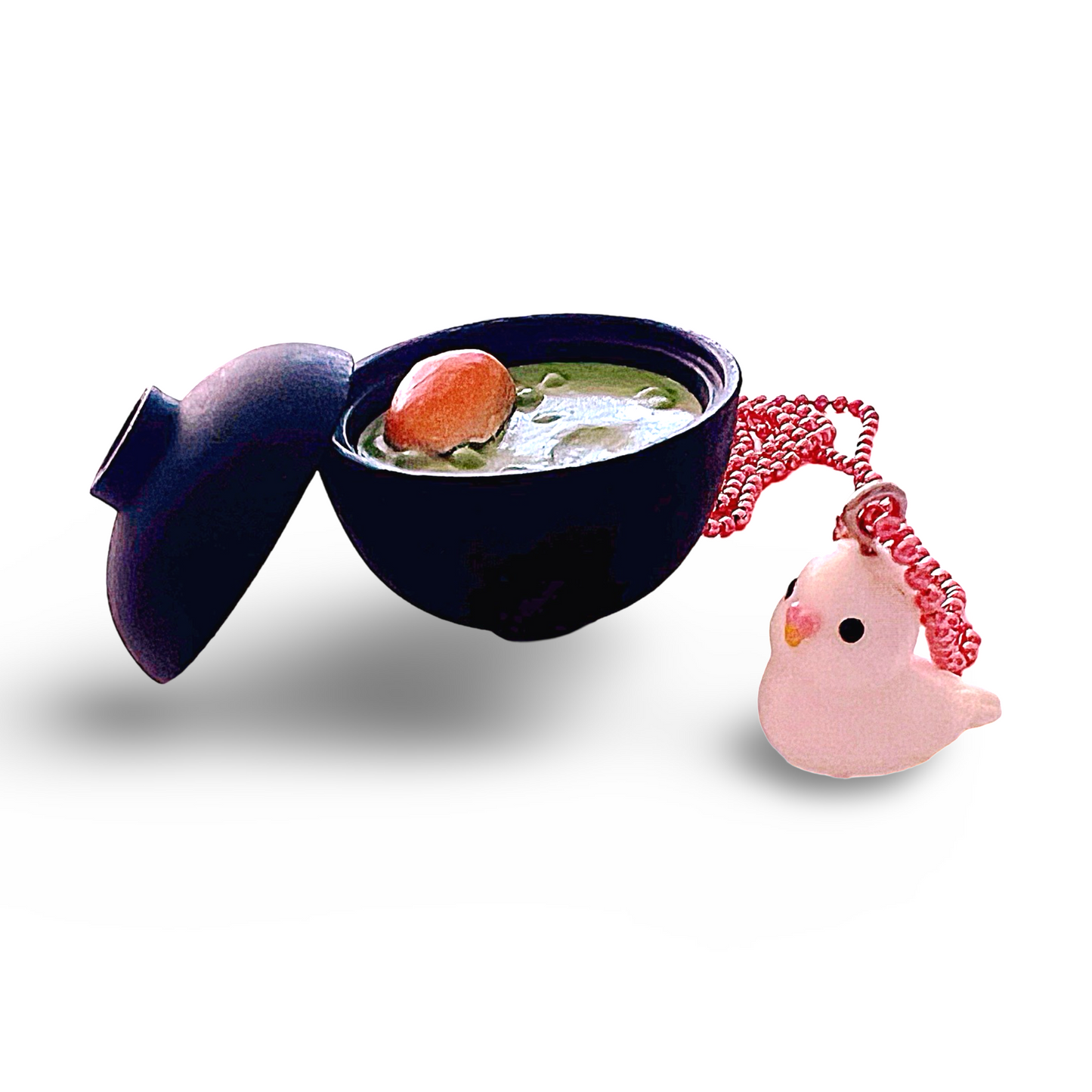 Pop Cutie Kitty Tokyo Bird Cafe Necklace - Black Bowl