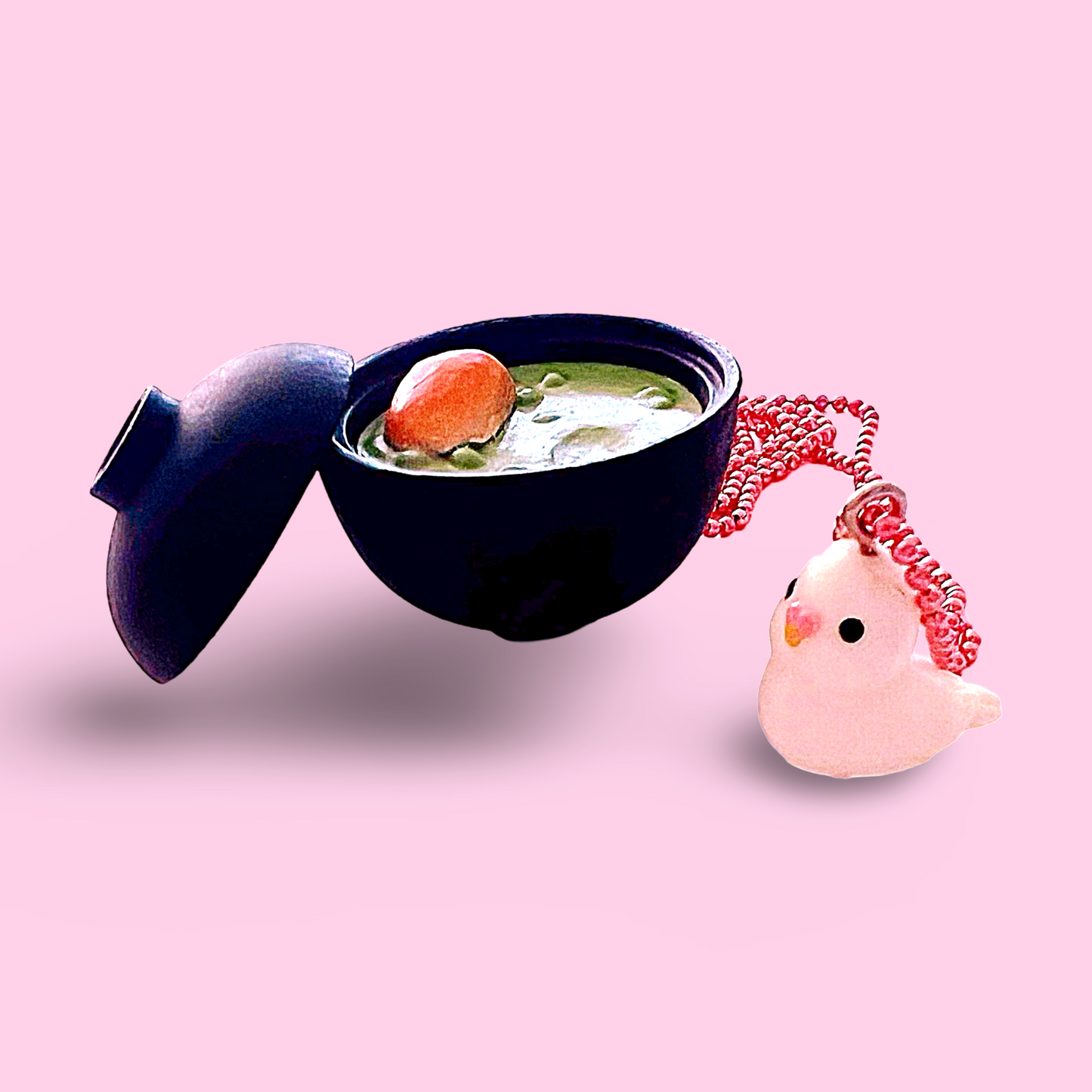 Pop Cutie Kitty Tokyo Bird Cafe Necklace - Black Bowl