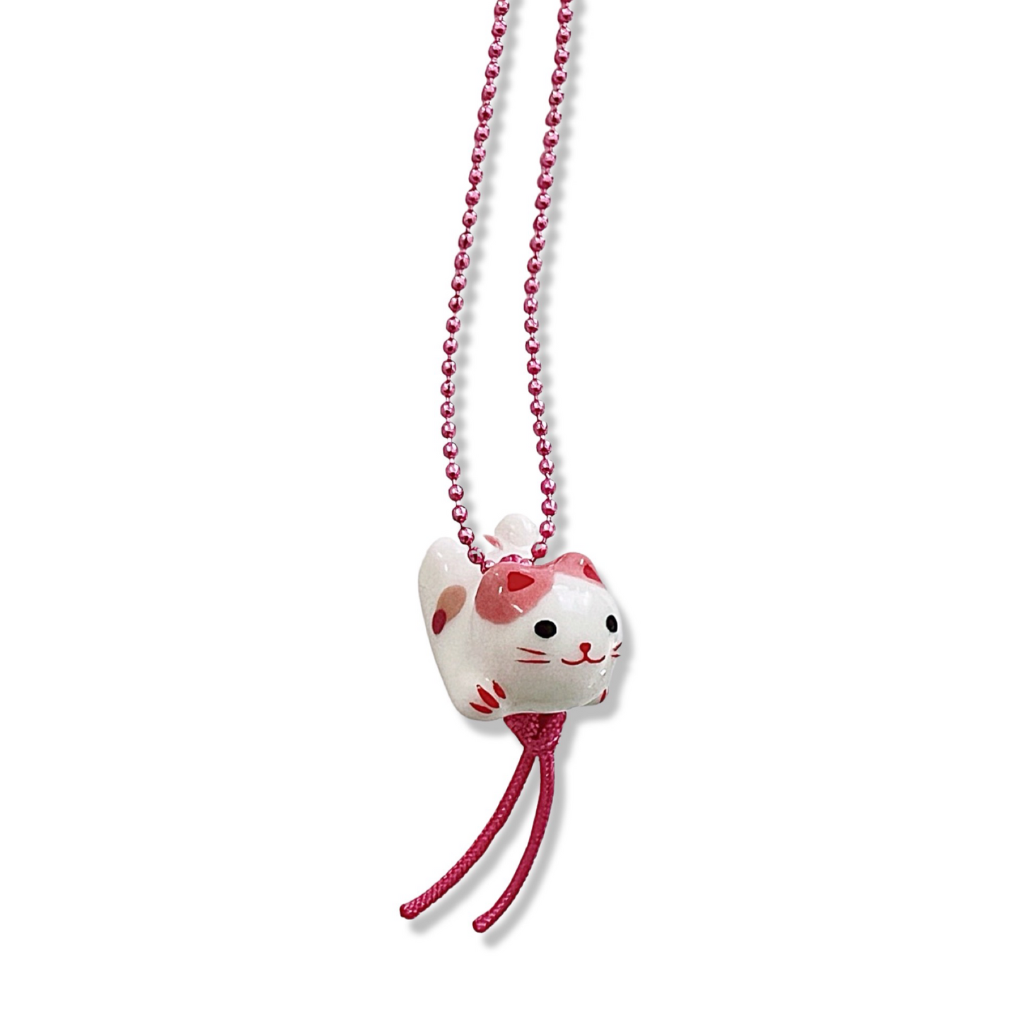 DeLuxe Pop Cutie Porcelain Kitty Necklace Pink