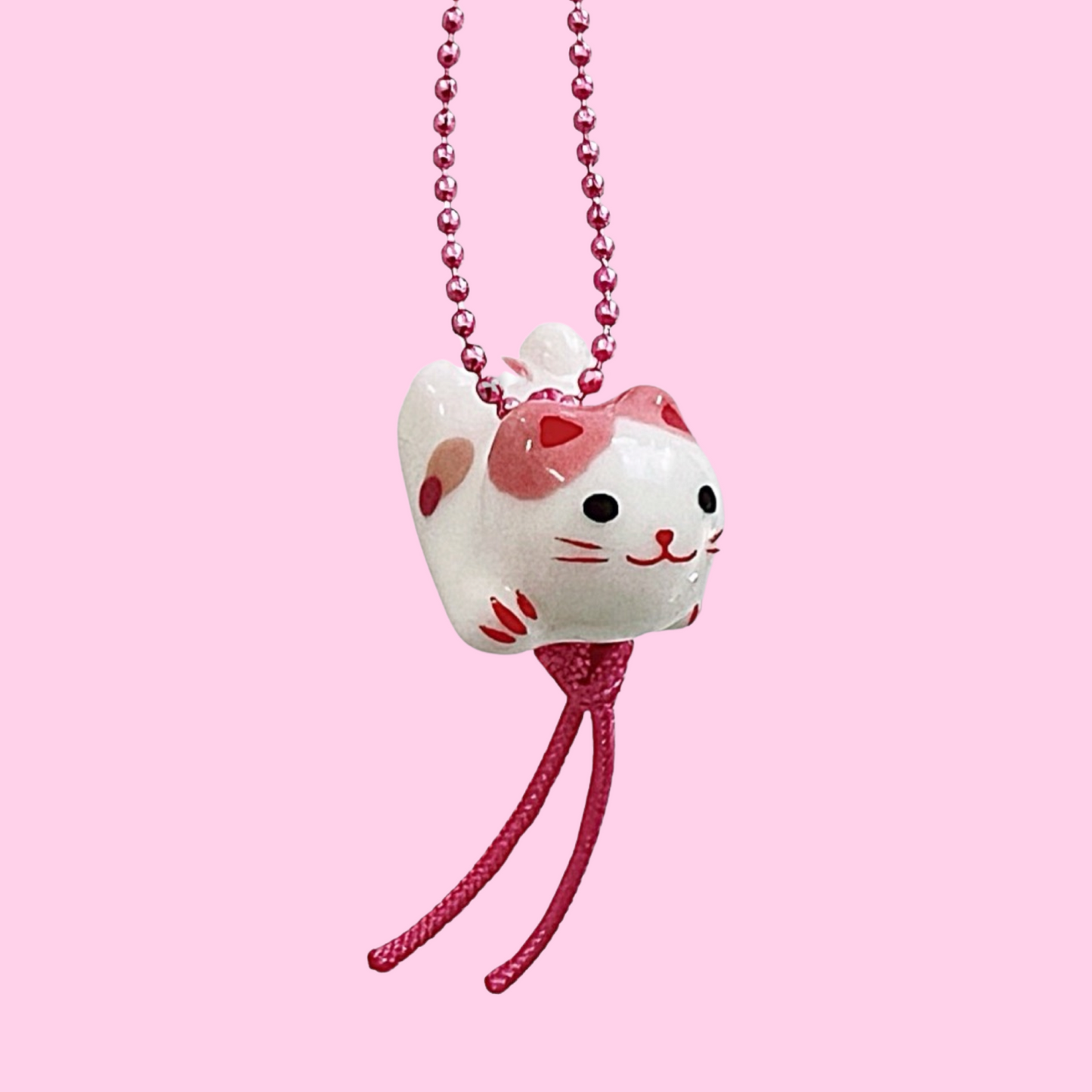 DeLuxe Pop Cutie Porcelain Kitty Necklace Pink