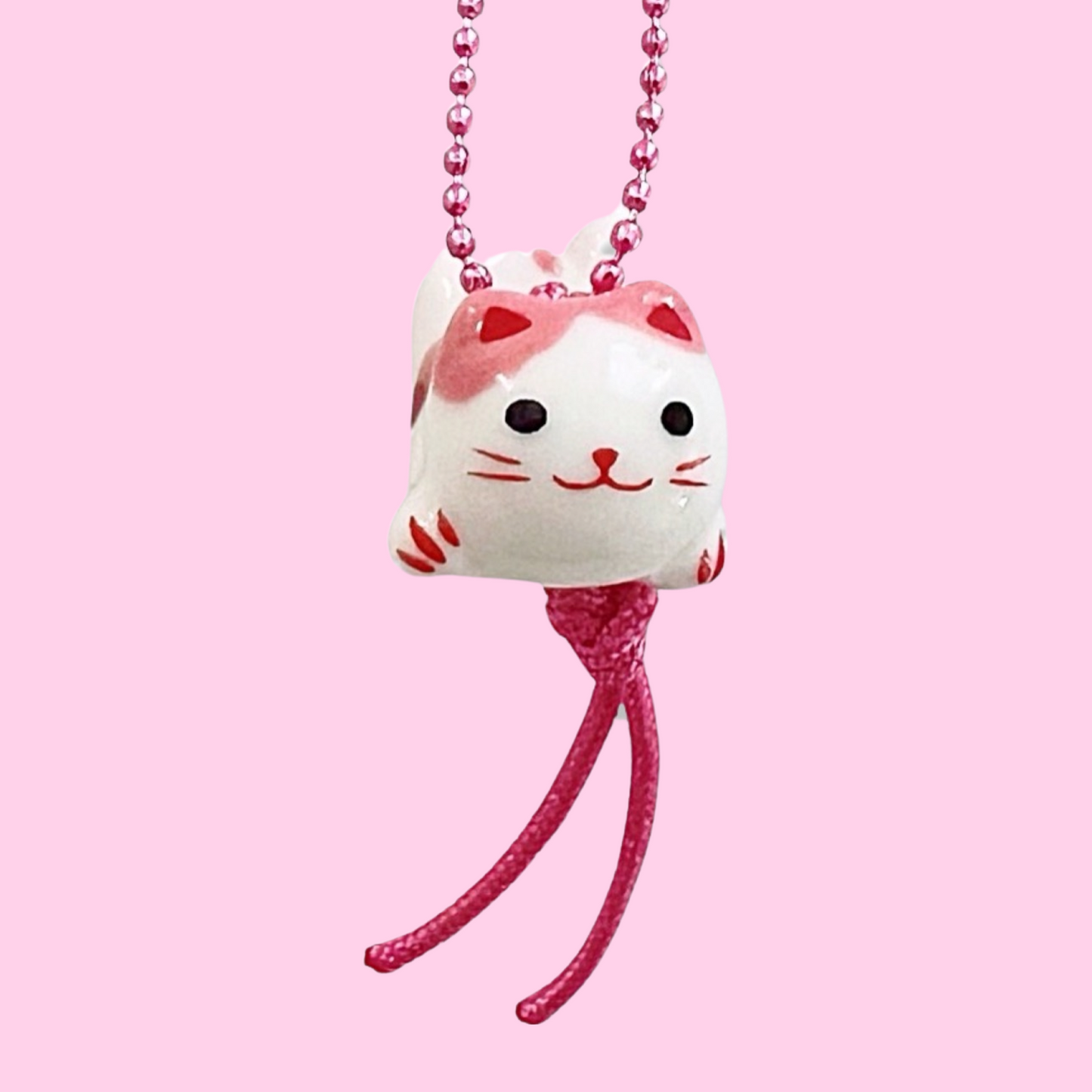 DeLuxe Pop Cutie Porcelain Kitty Necklace Pink