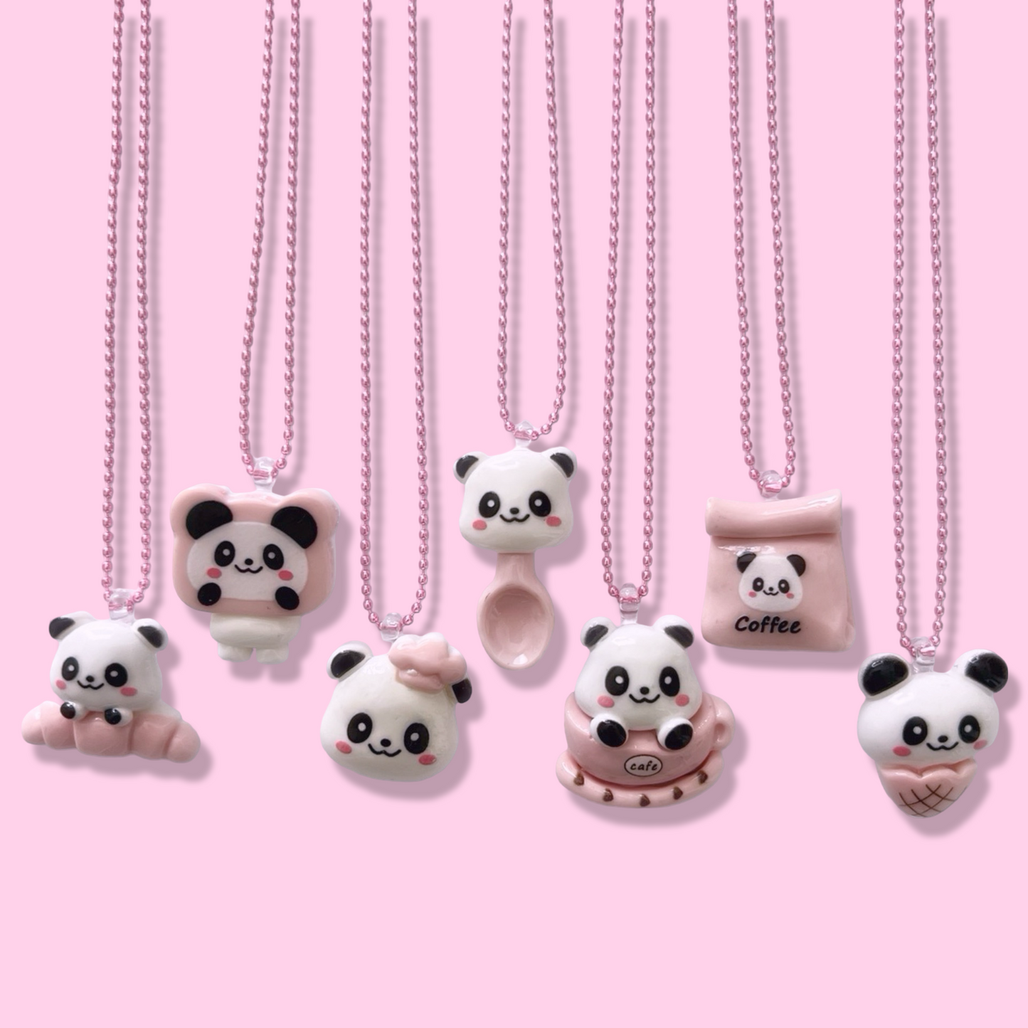 Pop Cutie Panda Cafe Necklace - Handmade