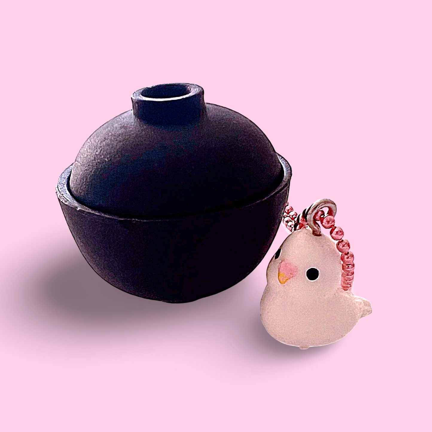 Pop Cutie Kitty Tokyo Bird Cafe Necklace - Black Bowl