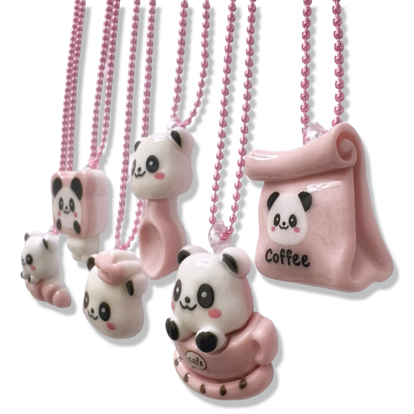 Pop Cutie Panda Cafe Necklace - Handmade
