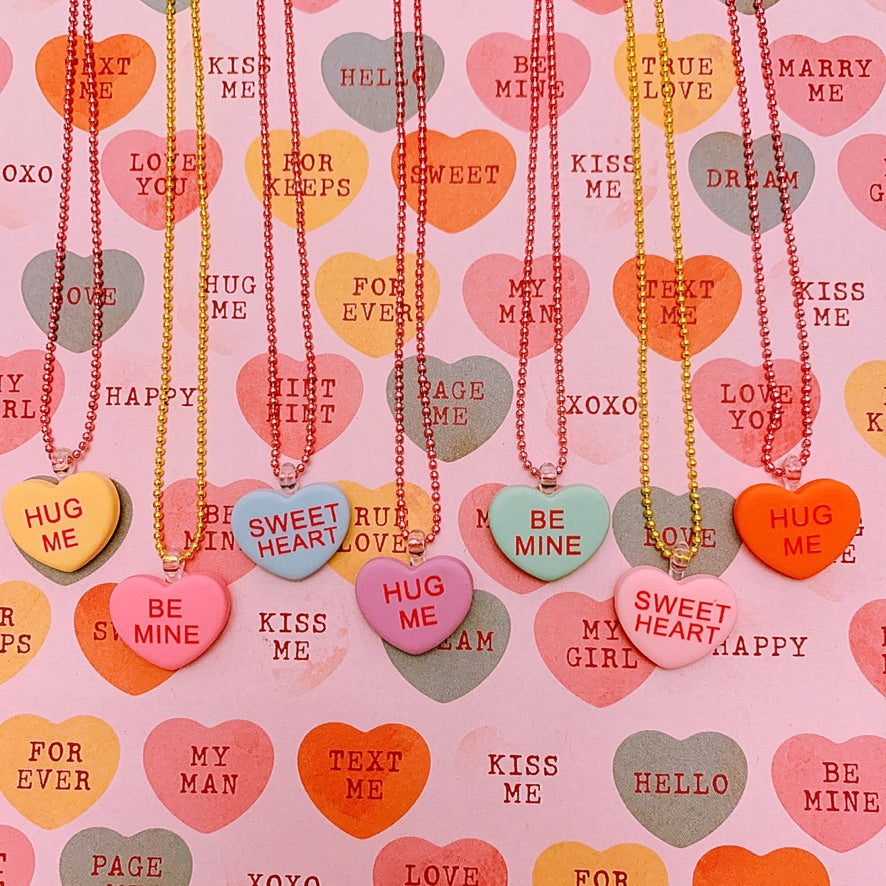 Pop Cutie Gacha Conversation Candy Heart Necklaces - Valentines