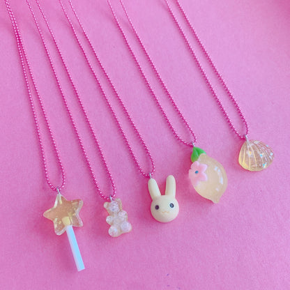 Pop Cutie Gacha Color Bunny Necklaces