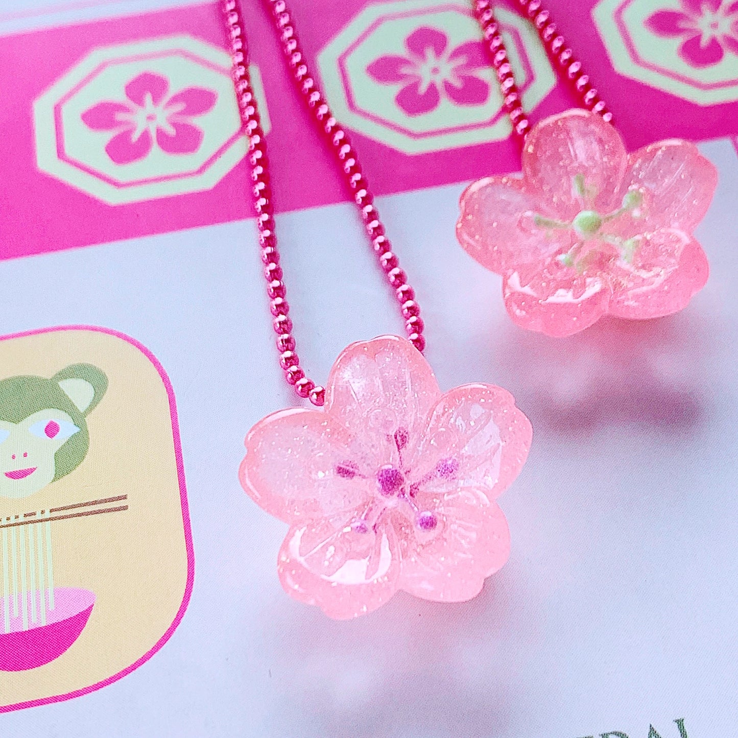 Pop Cutie Gacha Cherry Blossom Necklaces
