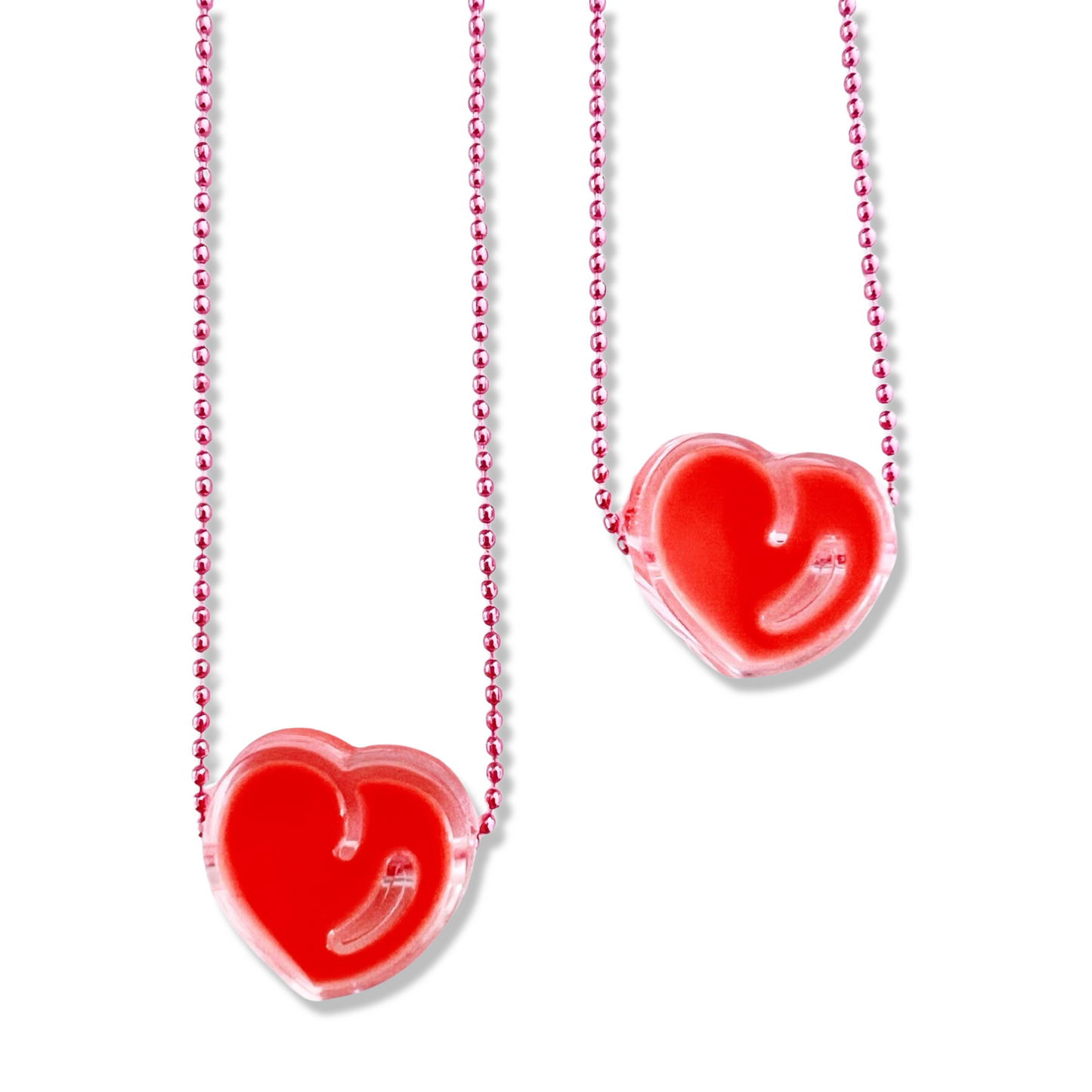 Pop Cutie Cartoon Heart Necklace - Handmade Valentines