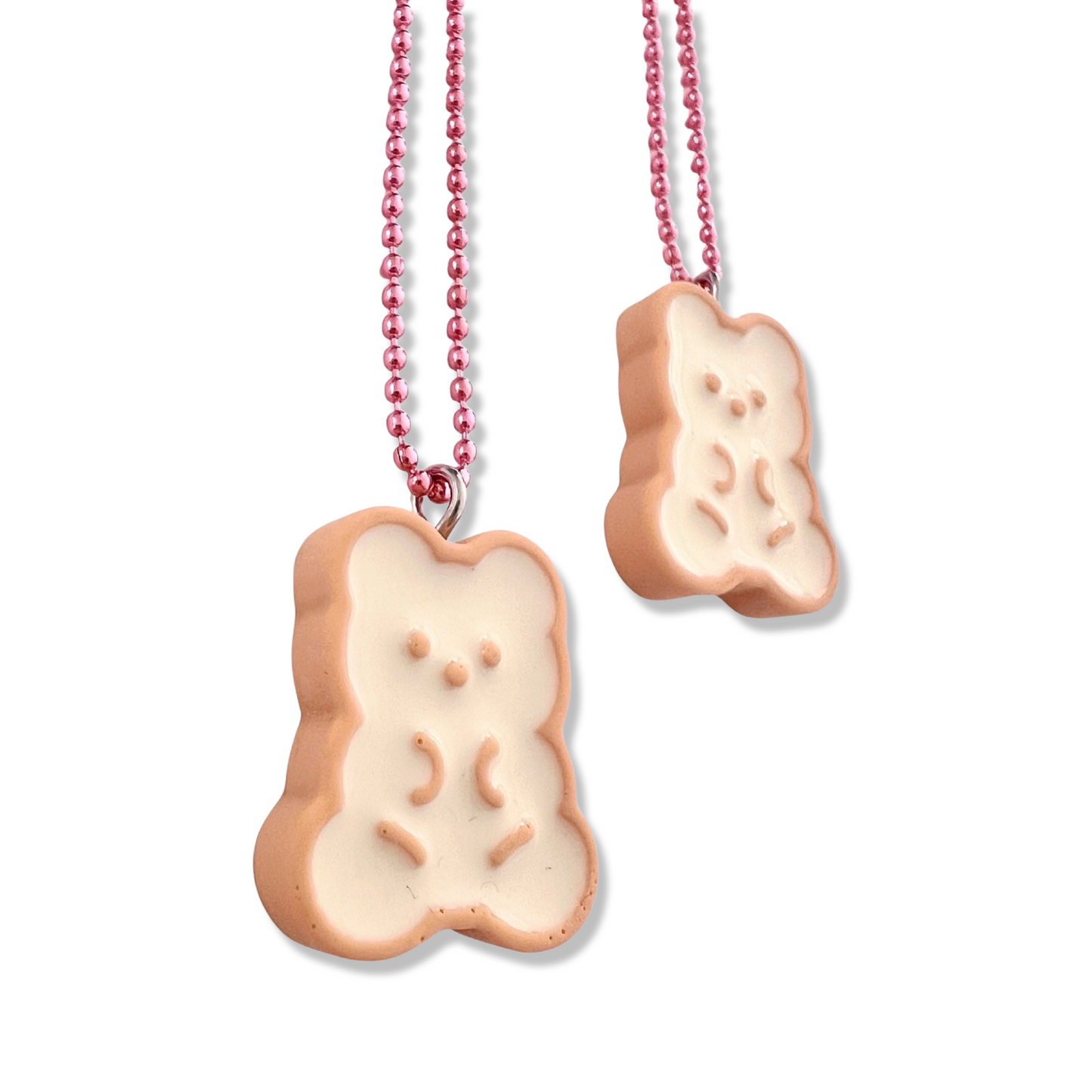 Pop Cutie Bear Biscuit Necklace - Handmade