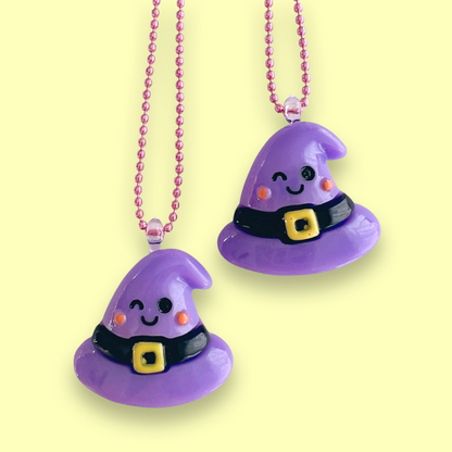 Pop Cutie Halloween Kawaii Witch Hat Necklace