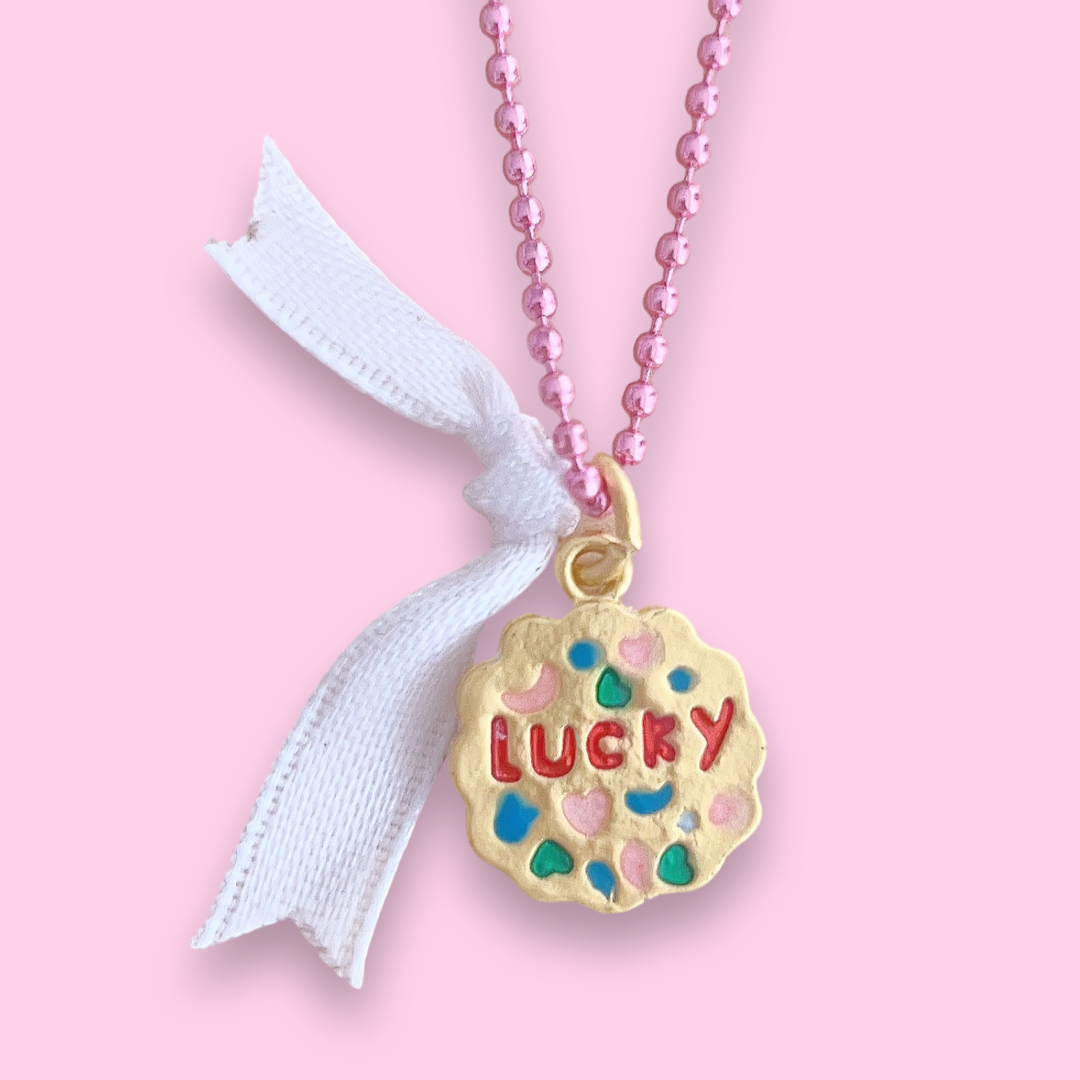 DeLuxe Pop Cutie Enamel Lucky Charm Necklace - Handmade