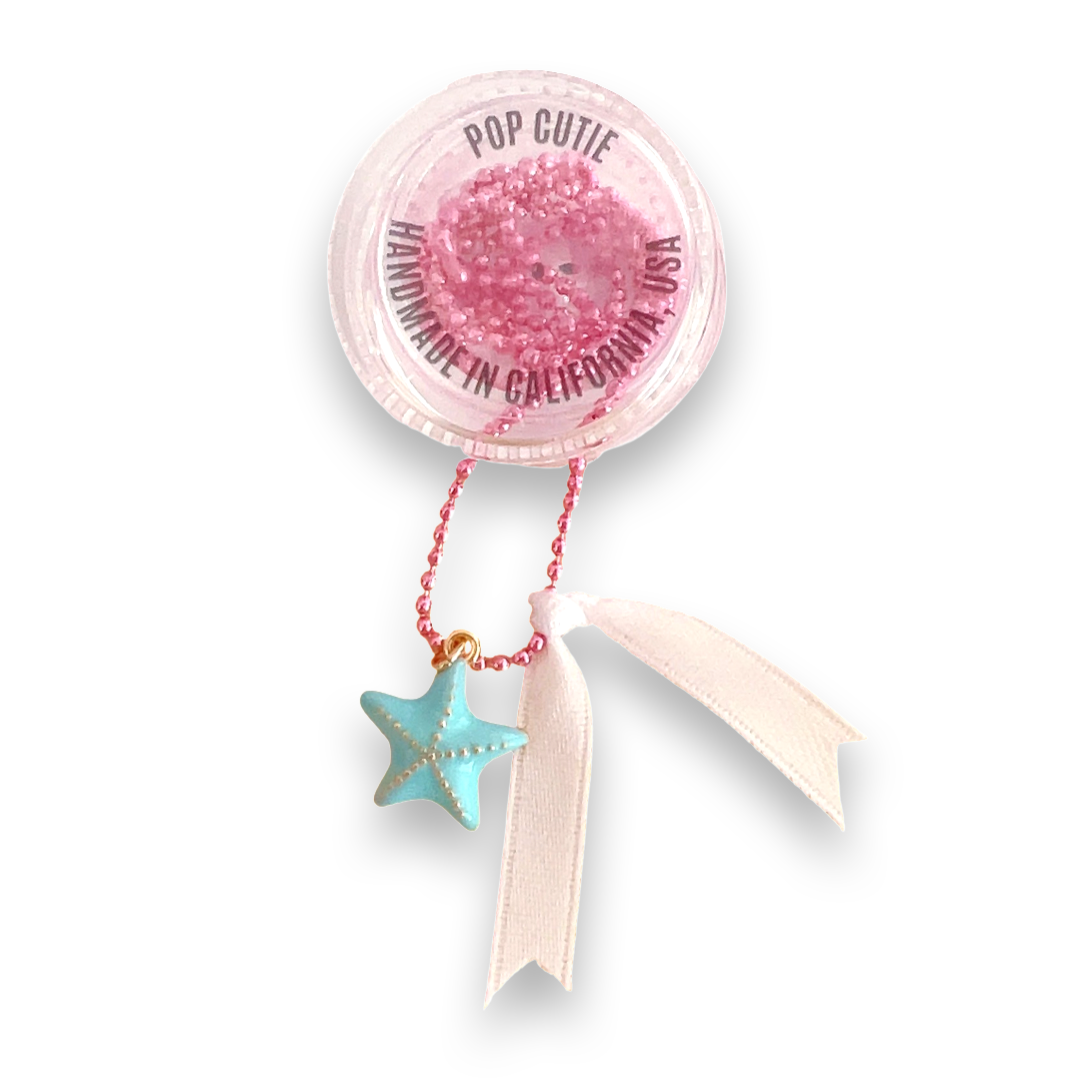 DeLuxe Pop Cutie Enamel Starfish Charm Necklace - Handmade