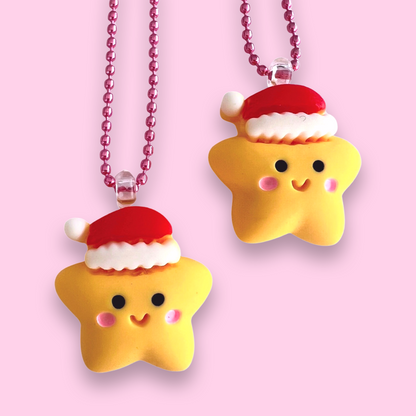 Pop Cutie Santa Star Kids Christmas Necklace