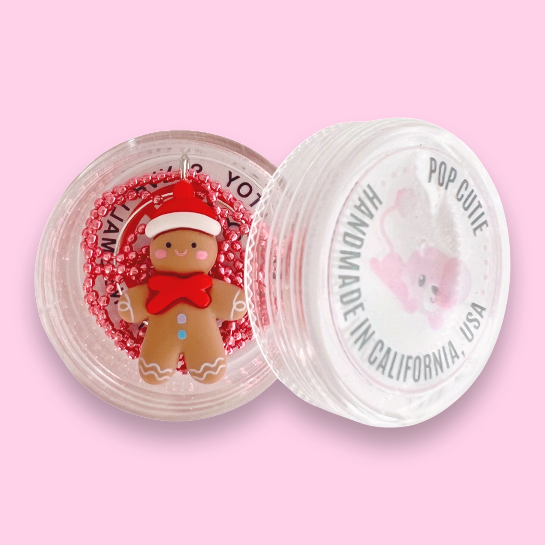 Pop Cutie Christmas Kawaii Gingerbread  Kids Necklace