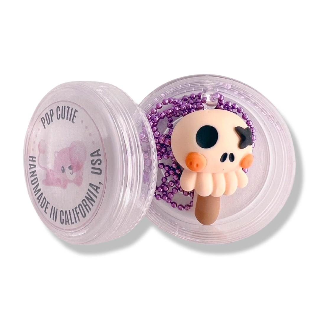 Pop Cutie Halloween Kawaii Skull Popsicle Necklace
