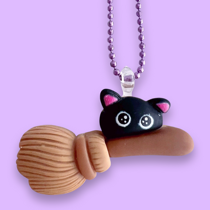 Pop Cutie Halloween Kawaii Witch Cat Necklace
