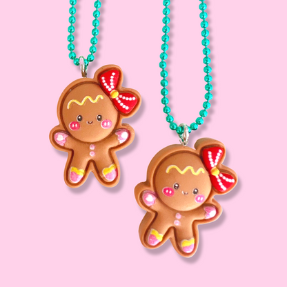Pop Cutie Gingerbread Girl Kids Christmas Necklace