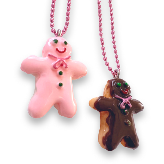 Pop Cutie Frosted Gingerbread Kids Christmas Necklace