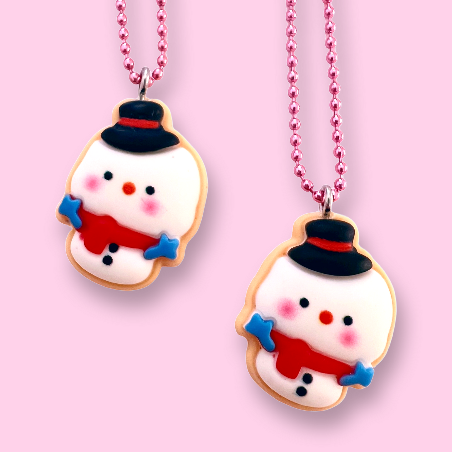 Pop Cutie Snowman Cookie Kids Christmas Necklace