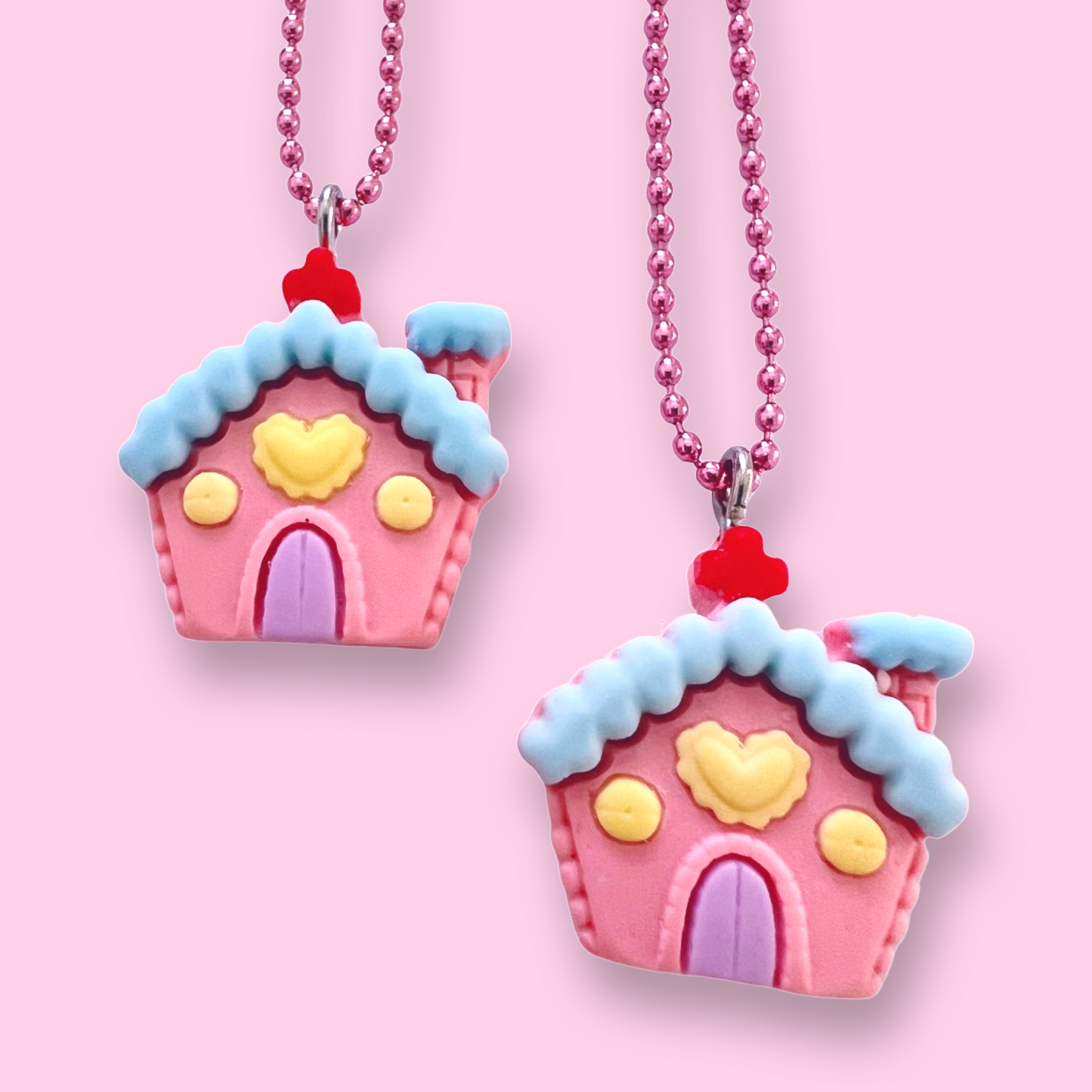Pop Cutie Christmas Gingerbread House Kids Necklace