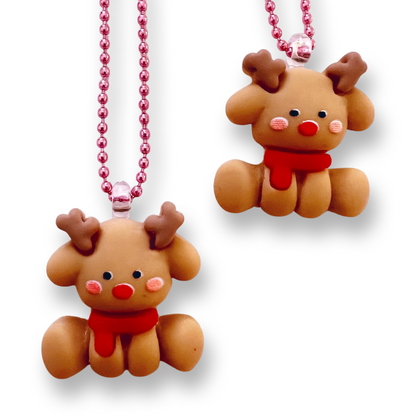 Pop Cutie Kawaii Baby Reindeer Kids Necklace Christmas