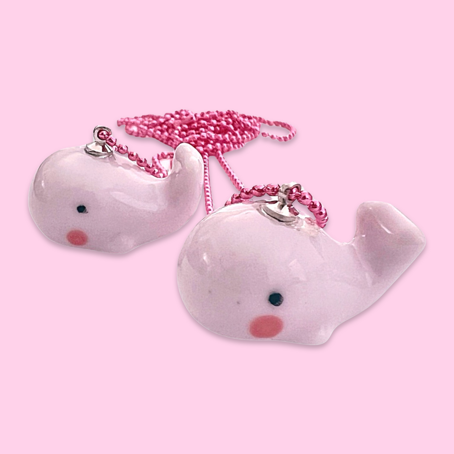 DeLuxe Pop Cutie Ceramic Whale Necklace - Pink