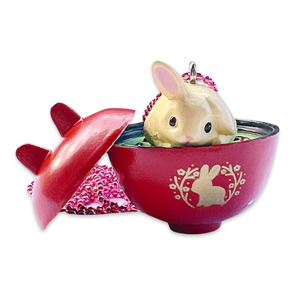 DeLuxe Pop Cutie Japanese Bunny Necklace - Red Bowl