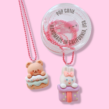 Pop Cutie Cake Bear Kids Necklace - Party Birthday Gift