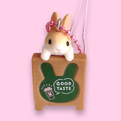 DeLuxe Pop Cutie Coffee Bunny Sign Necklace - Brown Sign