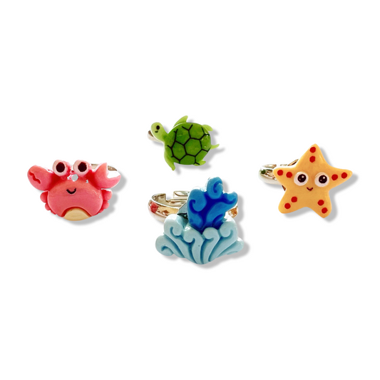 Pop Cutie Kawaii Ocean Ring - Adjustable Kids size Handmade