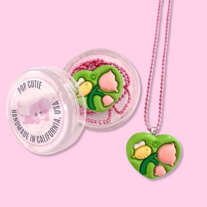 Pop Cutie Bee Heart Necklace - Handmade