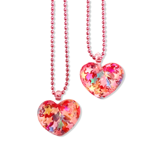 Pop Cutie Star Heart Necklace - Handmade - Valentines