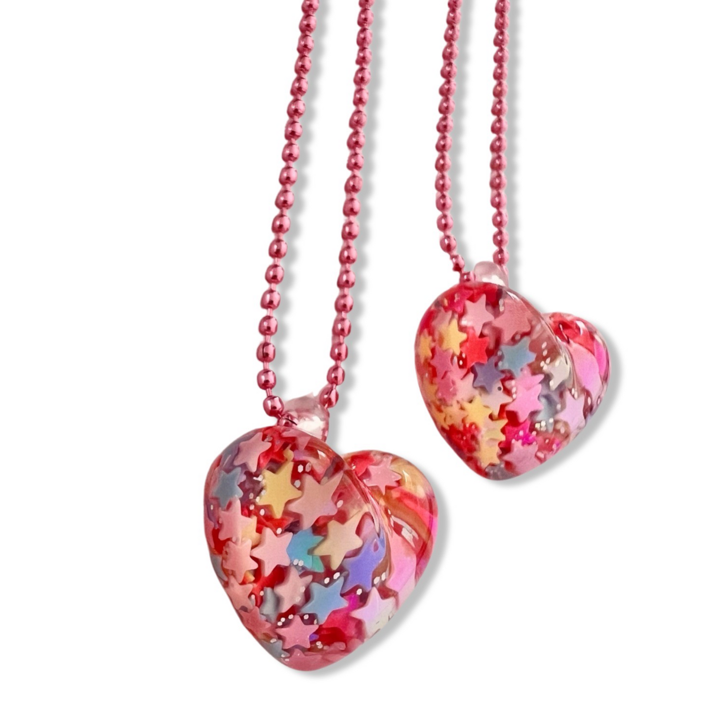 Pop Cutie Star Heart Necklace - Handmade - Valentines