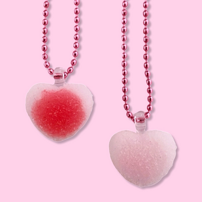 Pop Cutie Red Sugar Heart Necklace - Handmade - Valentines