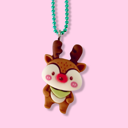 Pop Cutie Rednosed Reindeer Necklace