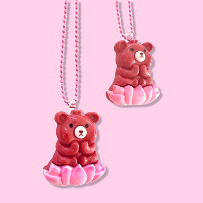 Pop Cutie Yoga Bear Necklace