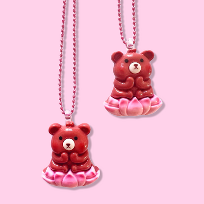 Pop Cutie Yoga Bear Necklace