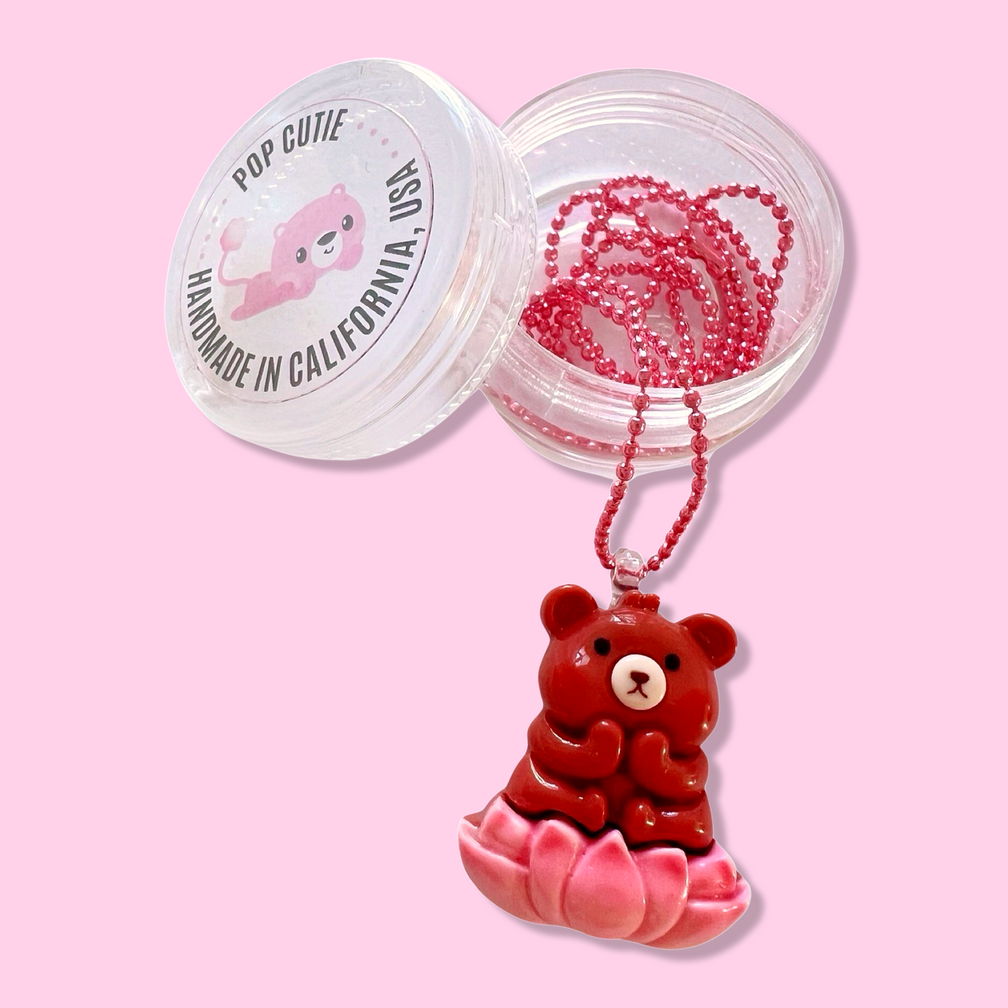 Pop Cutie Yoga Bear Necklace