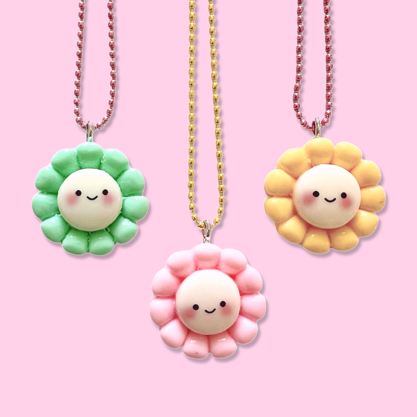 Pop Cutie Pastel Flower Necklace - Handmade