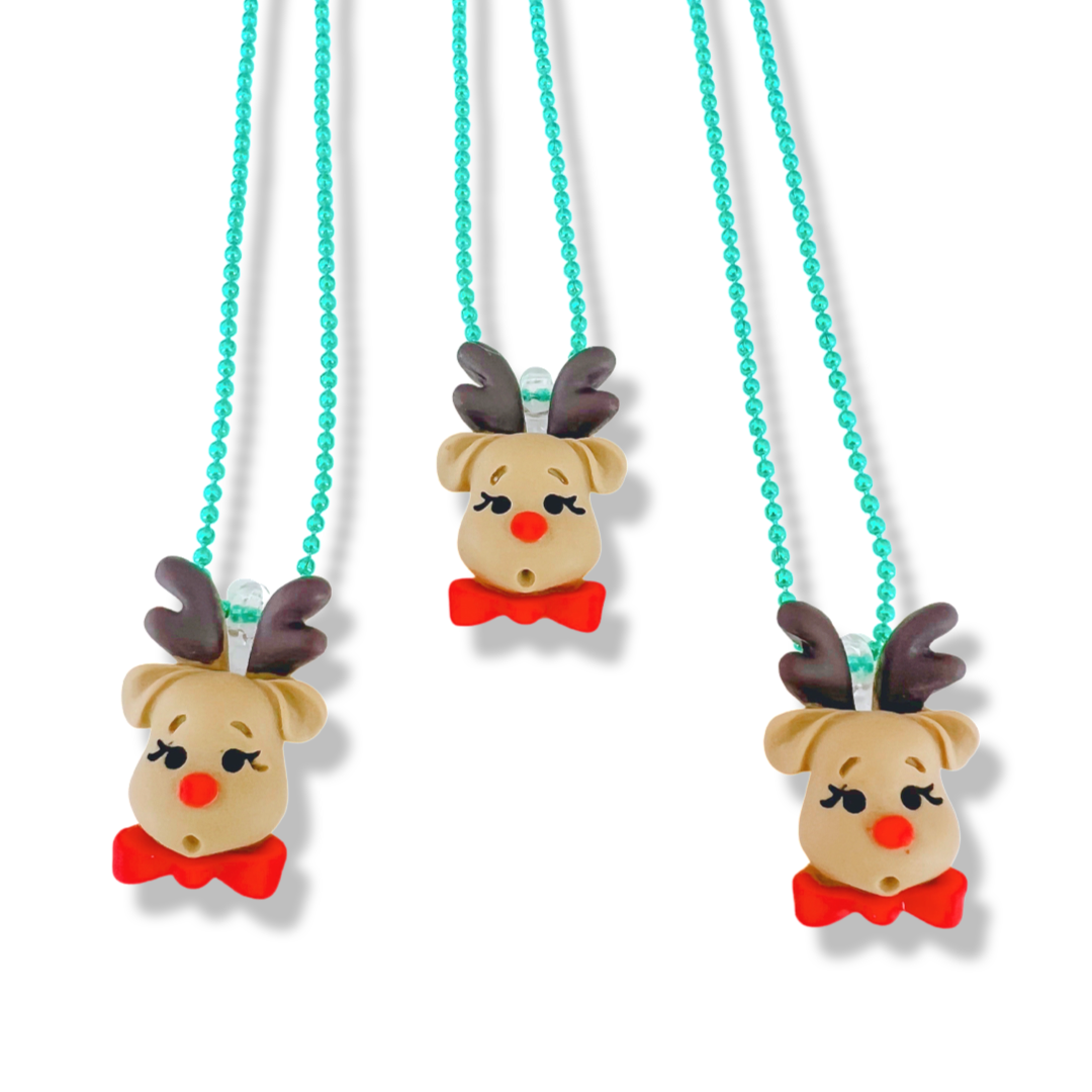 Pop Cutie Reindeer Gacha Holiday Kids Necklace Christmas