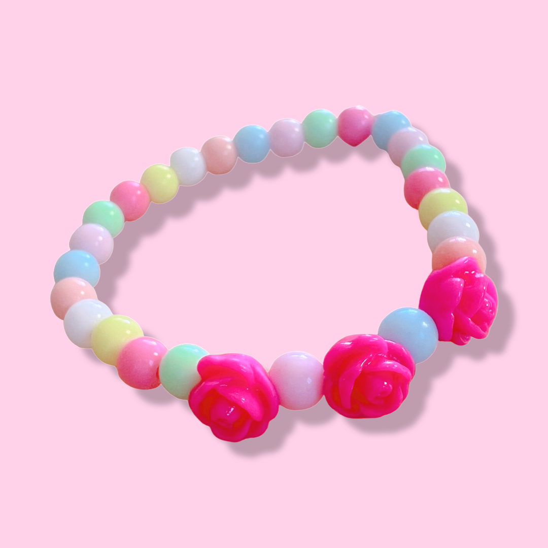 Pink Clay Bead Bracelets Set 