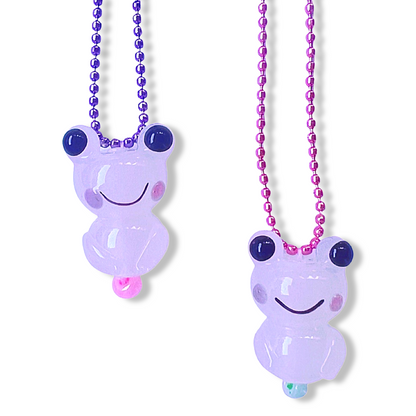Pop Cutie Glass Frog Kids Necklace