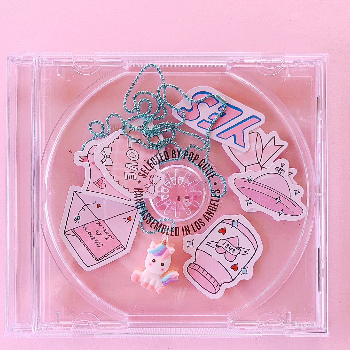 Pop Cutie Let the Music Play CD Gift Box Necklace & Stickers