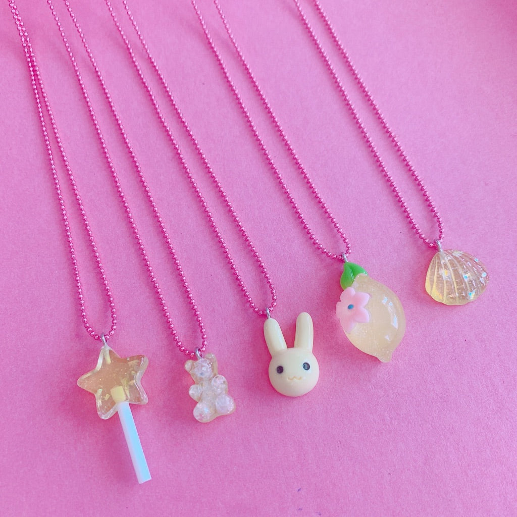 Pop Cutie Gacha Color Bunny Necklaces