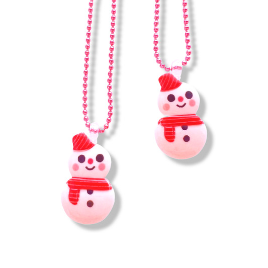 Pop Cutie Gacha Kawaii Snowman Holiday Kids Necklace Christmas
